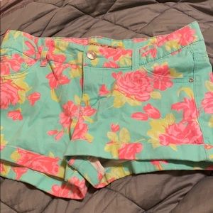 Floral Denim Shorts